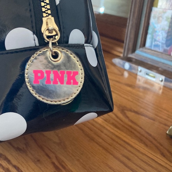 Victoria's Secret Pink Black and Gold Polka Dot Cosmetic Bag - Picture 4 of 5